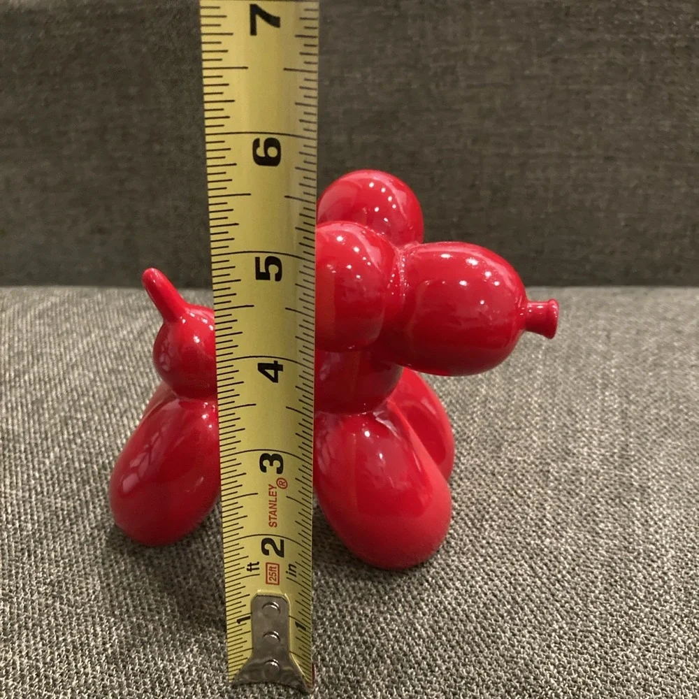 Three Hands Corp Red Balloon Dog Figurine Sculpture – Modern Pop Art Style Décor - Picture 2 of 6